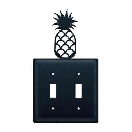 Village Wrought Iron Pineapple Switch Cover Double - Black ESS-44